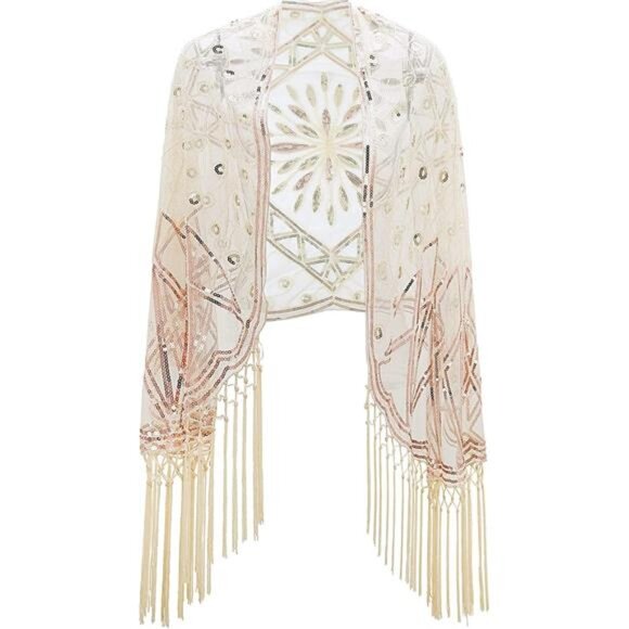 Accessories - Women's Scarf Wraps Sequin Deco Beige